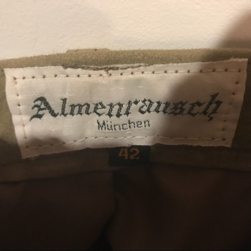 Almenrausch suede pants, size 42 (10), German